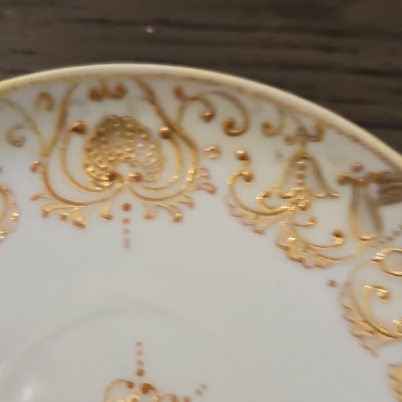 Vintage Teacup and Saucer Set - Cream And Gold - Handpainted - Picture 11 of 14